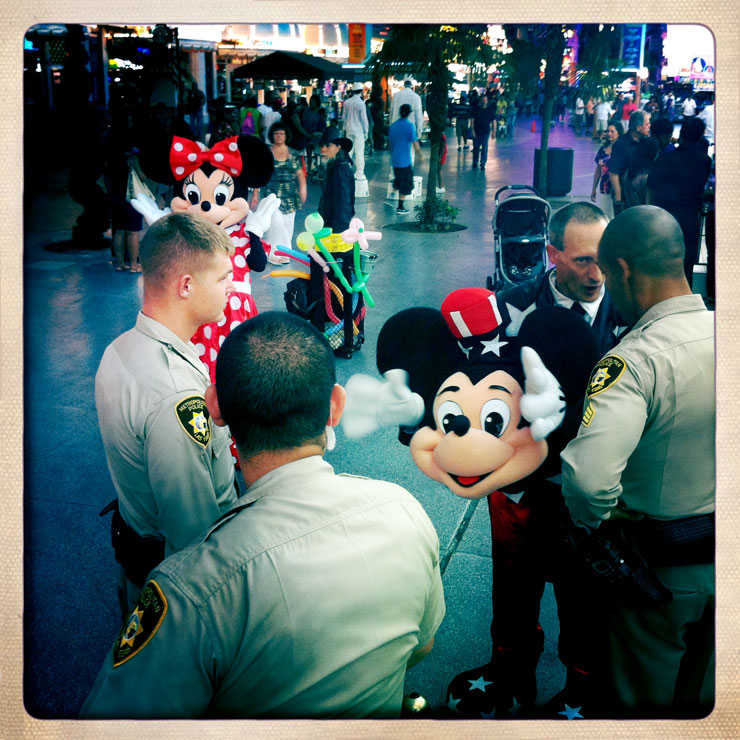 Mickey with police in Las Vegas