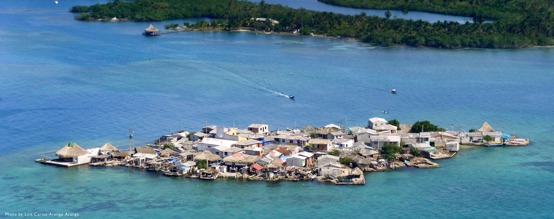 Aerial of the island of Santa Cruz del Islote